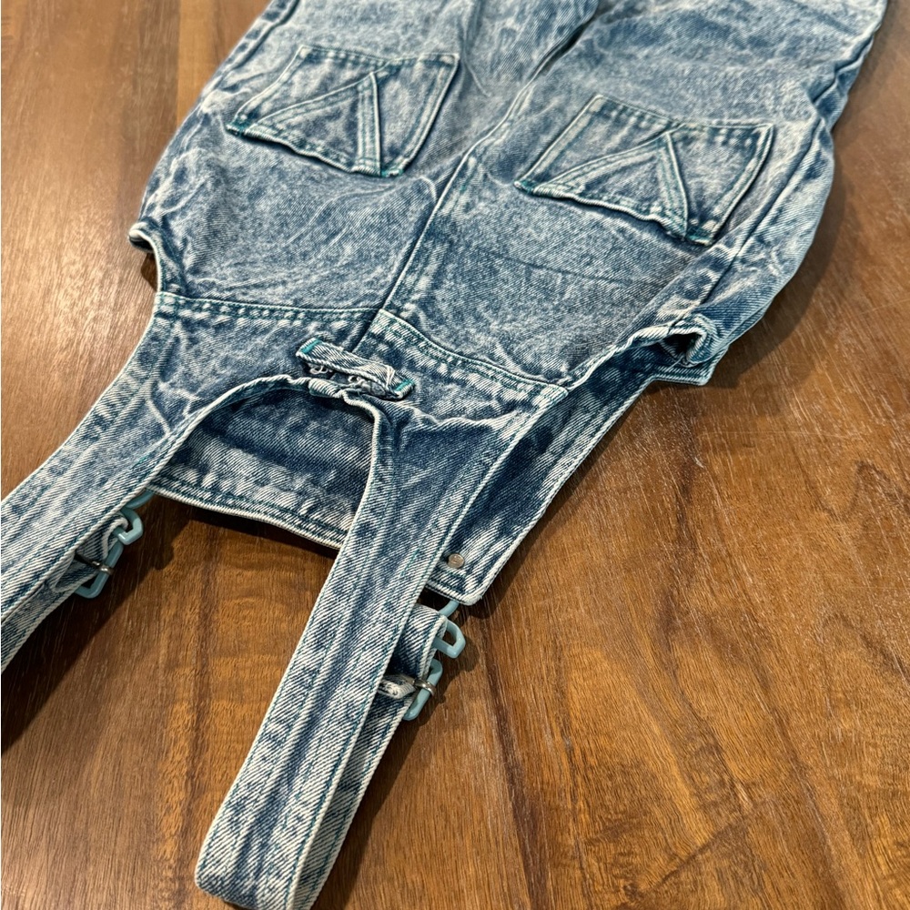 Vintage Hush Puppies 80s 90s acid wash denim jogger overalls size 3t - Picture 10 of 12